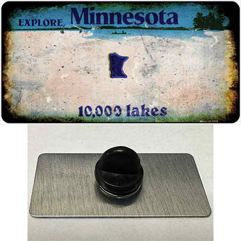 PIN-LP-8140 1.5 x 0.75 in. Minnesota Rusty Blank Novelty Rectangle Metal Hat Pin