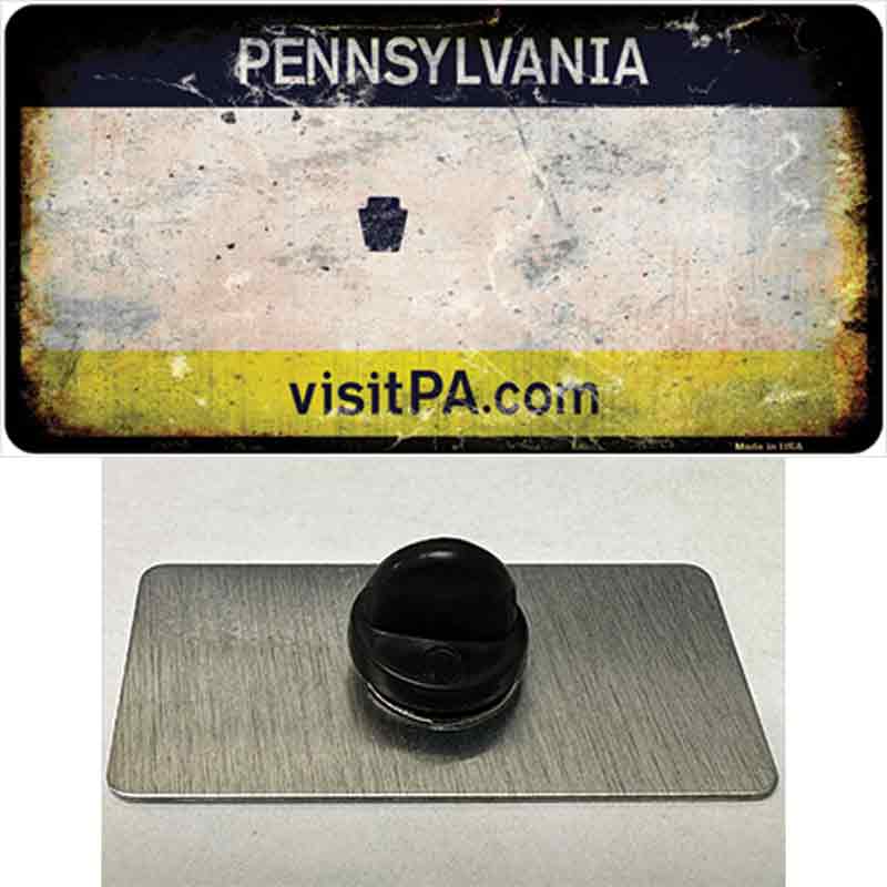 PIN-LP-8155 1.5 x 0.75 in. Pennsylvania Rusty Blank Novelty Rectangle Metal Hat Pin