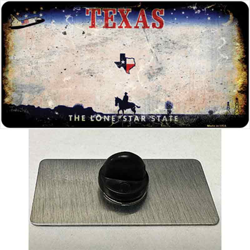 PIN-LP-8160 1.5 x 0.75 in. Texas Rusty Blank Novelty Rectangle Metal Hat Pin