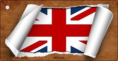 KC-9332 Britain Flag Scroll Novelty Key Chain