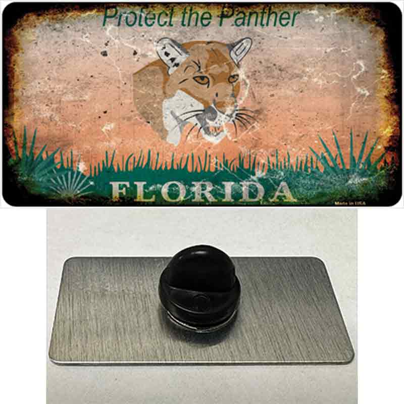 PIN-LP-8188 1.5 x 0.75 in. Florida Protect Panther Rusty Blank Novelty Rectangle Metal Hat Pin