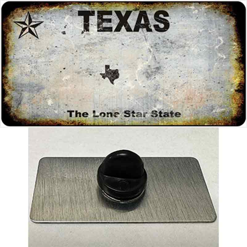 PIN-LP-8204 1.5 x 0.75 in. Texas White Rusty Blank Novelty Rectangle Metal Hat Pin