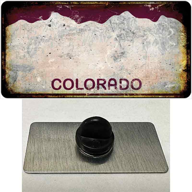 PIN-LP-8214 1.5 x 0.75 in. Colorado Red Rusty Blank Novelty Rectangle Metal Hat Pin