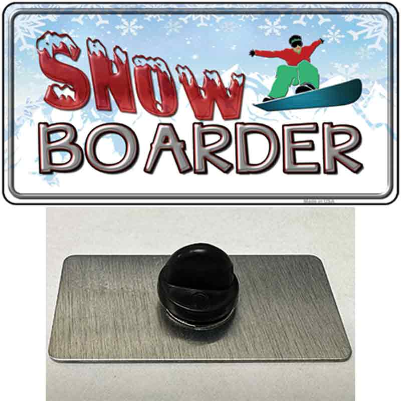 PIN-LP-8367 1.5 x 0.75 in. Snow Boarder Novelty Rectangle Metal Hat Pin