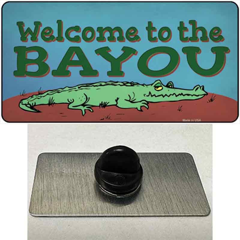 PIN-LP-13776 1.5 x 0.75 in. Welcome To The Bayou Novelty Rectangle Metal Hat Pin Tag