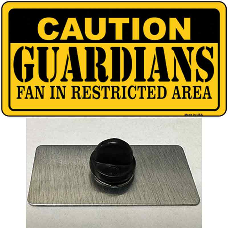 PIN-LP-13864 1.5 x 0.75 in. Caution Guardians Novelty Rectangle Metal Hat Pin Tag