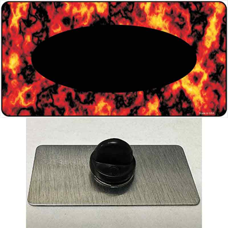 PIN-LP-1387 1.5 x 0.75 in. Fire Explosion with Black Center Oval Novelty Rectangle Metal Hat Pin