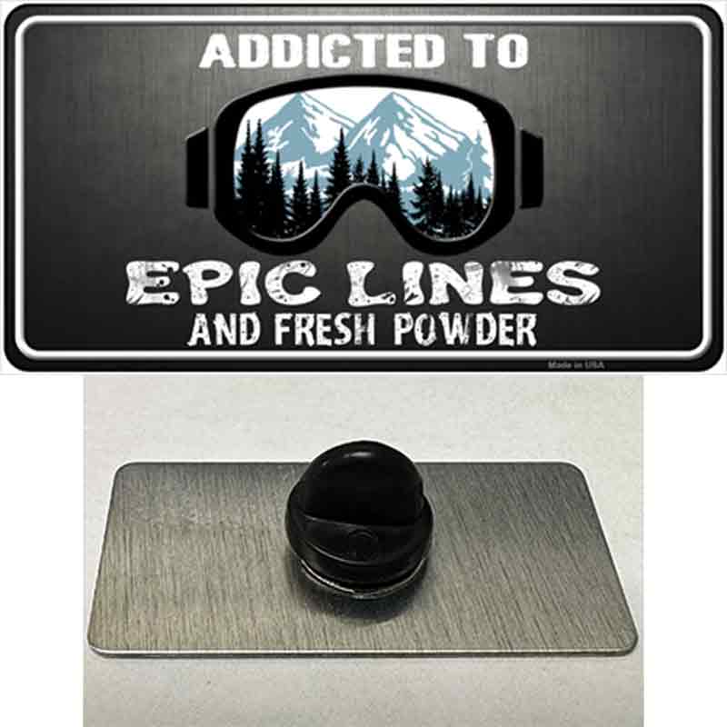 PIN-LP-8387 1.5 x 0.75 in. Addicted Novelty Rectangle Metal Hat Pin