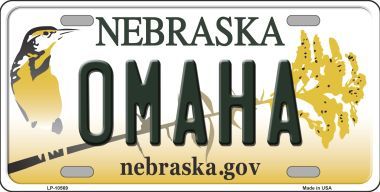 LP-10569 Omaha Nebraska Background Metal Novelty License Plate