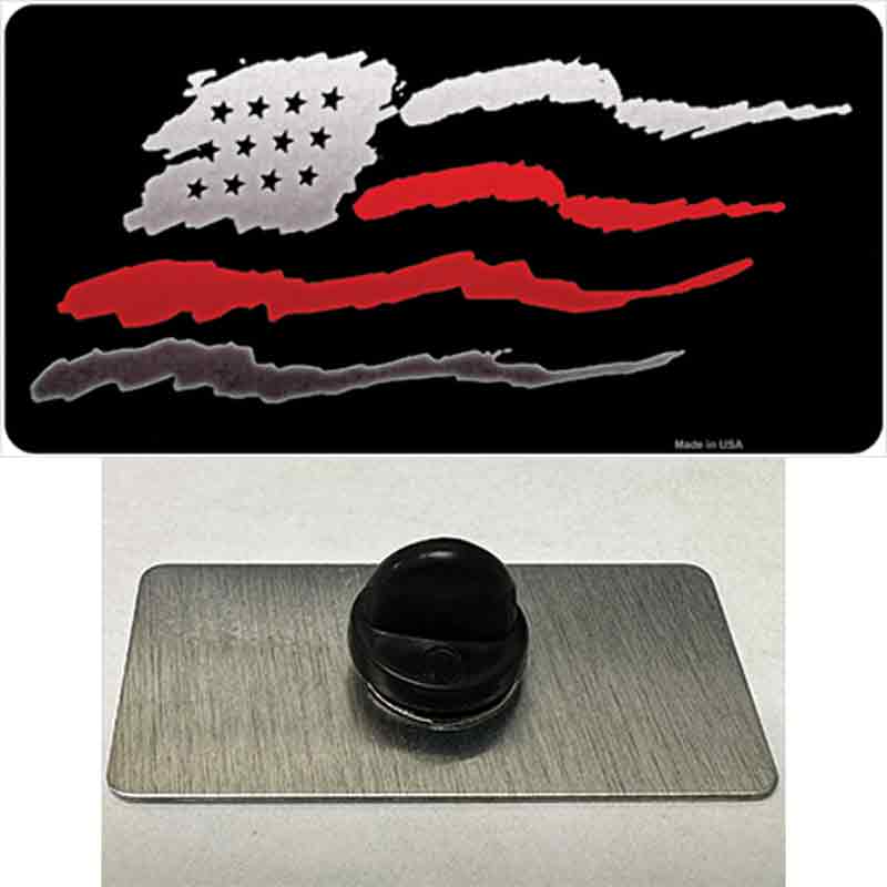 PIN-LP-8533 1.5 x 0.75 in. Thin Red Line Flag Novelty Rectangle Metal Hat Pin