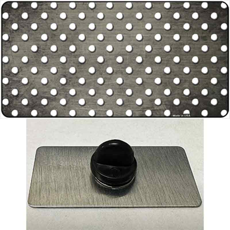 PIN-LP-7389 1.5 x 0.75 in. Tan & White Small Dots Oil Rubbed Novelty Rectangle Metal Hat Pin