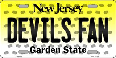 LP-10847 Devils Fan New Jersey Background Novelty Metal License Plate