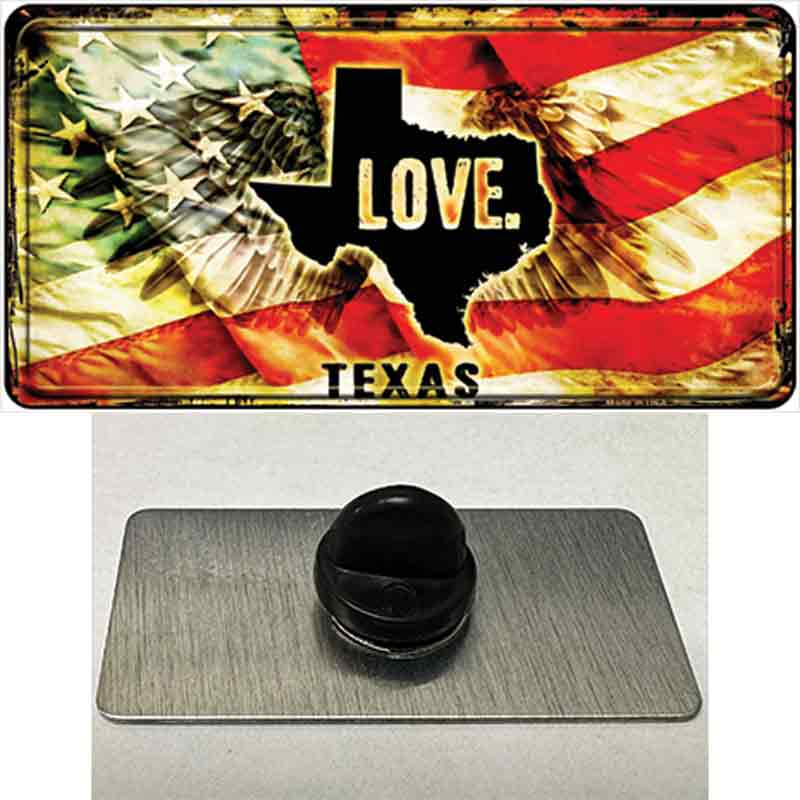 PIN-LP-8629 1.5 x 0.75 in. Texas Love Novelty Rectangle Metal Hat Pin