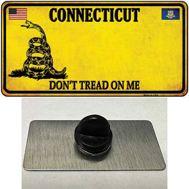 PIN-LP-8839 1.5 x 0.75 in. Connecticut Dont Tread On Me Novelty Rectangle Metal Hat Pin