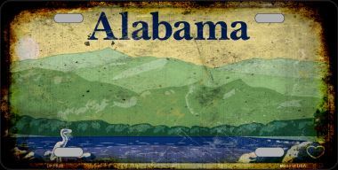 LP-9503 Alabama Rusty Background Metal Novelty License Plate