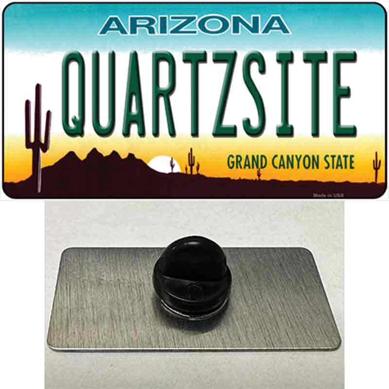 PIN-LP-14143 1.5 x 0.75 in. Quartzsite Arizona State Background Novelty Rectangle Metal Hat Pin
