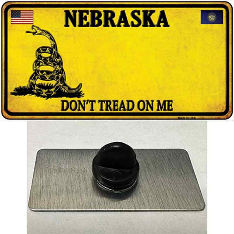 PIN-LP-8859 1.5 x 0.75 in. Nebraska Dont Tread On Me Novelty Rectangle Metal Hat Pin