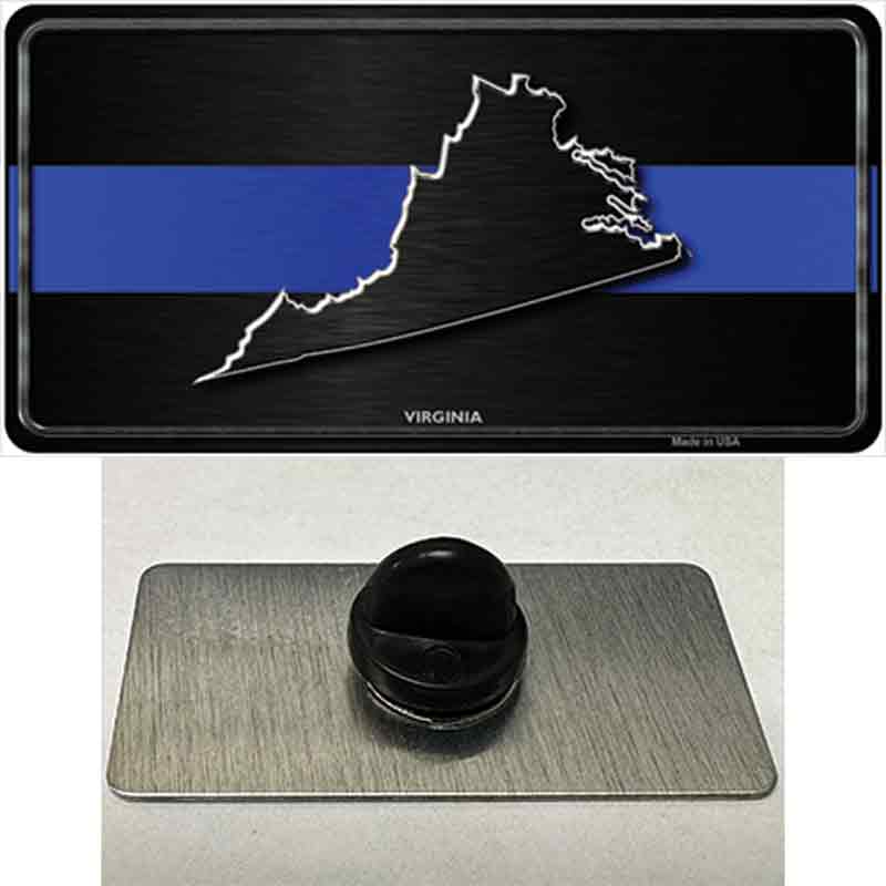 PIN-LP-8928 1.5 x 0.75 in. Virginia Thin Blue Line Novelty Rectangle Metal Hat Pin
