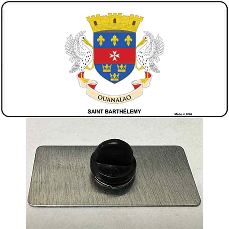 PIN-LP-8934 1.5 x 0.75 in. Saint Barthelemy Novelty Rectangle Metal Hat Pin