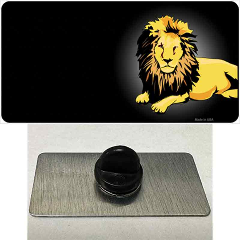 PIN-LP-7876 1.5 x 0.75 in. Lion Offset Novelty Rectangle Metal Hat Pin