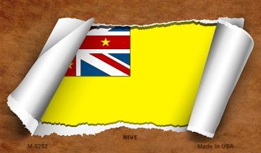 M-9252 Nive Flag Scroll Novelty Metal Magnet
