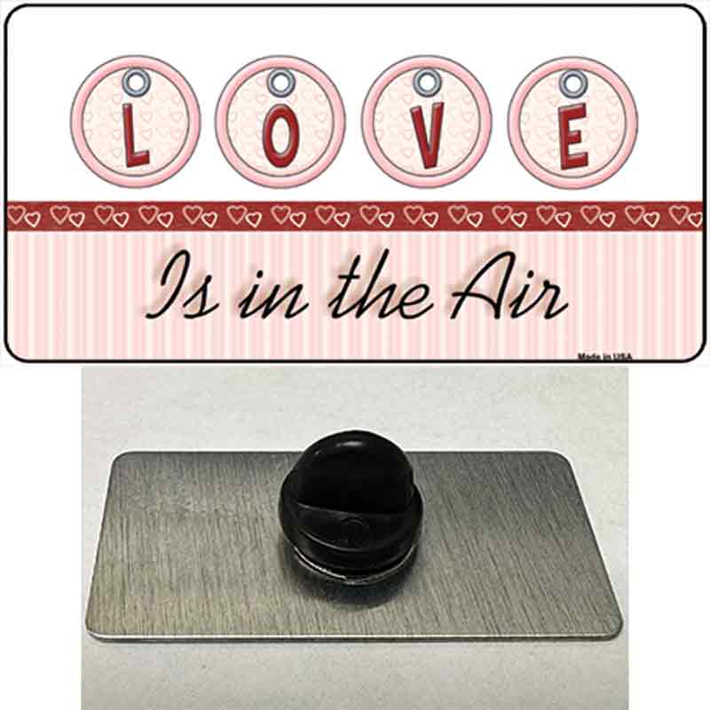 PIN-LP-5019 1.5 x 0.75 in. Love Is In The Air Novelty Rectangle Metal Hat Pin