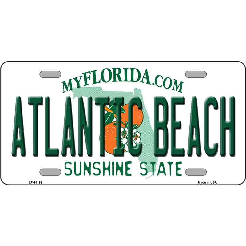 No.LP-14199 12 x 6 in. Atlantic Beach Florida Novelty Rectangle Metal License Plate