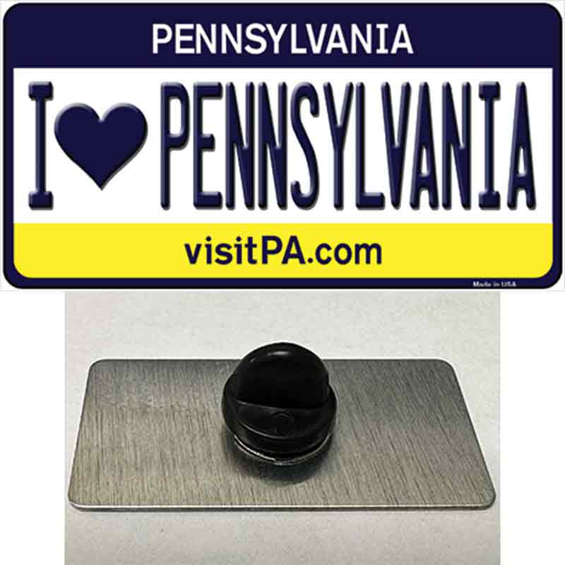 PIN-LP-6067 1.5 x 0.75 in. I Love Pennsylvania State Novelty Rectangle Metal Hat Pin