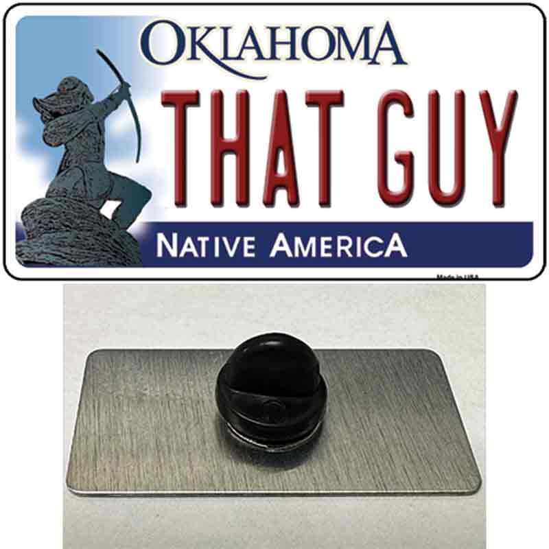 PIN-LP-6237 1.5 x 0.75 in. That Guy Oklahoma Novelty Rectangle Metal Hat Pin