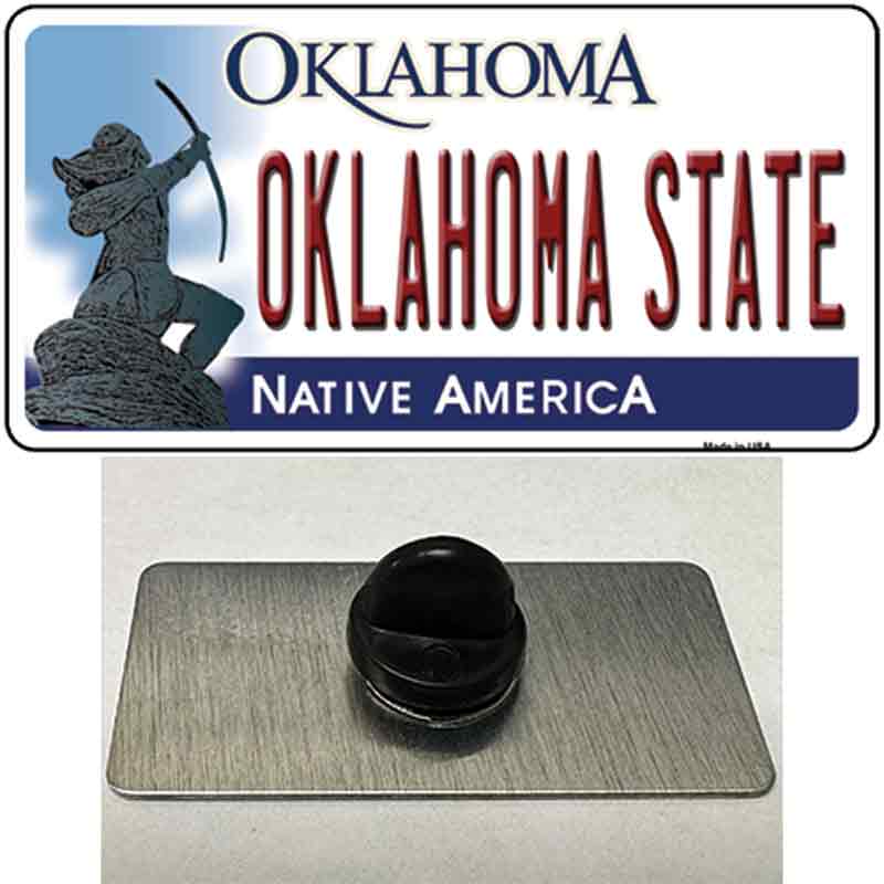 PIN-LP-6255 1.5 x 0.75 in. Oklahoma State Novelty Rectangle Metal Hat Pin