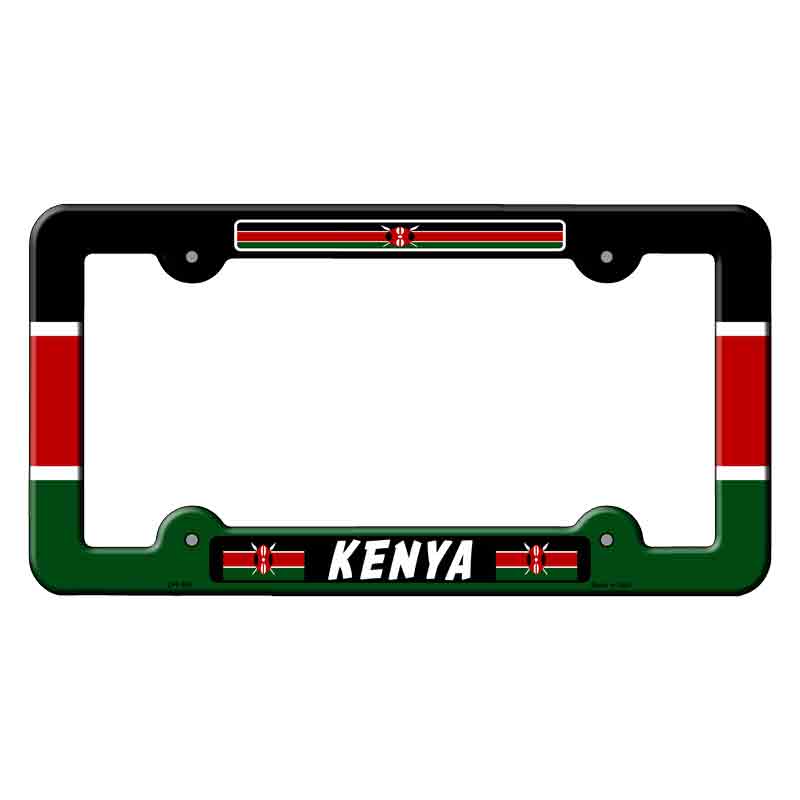 No.LPF-510 6 x 12 in. Kenya Flag Novelty Rectangle Metal License Plate Frame