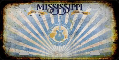 LP-9505 Mississippi Rusty Background Metal Novelty License Plate