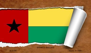 M-9190 Guinea-Bissau Flag Scroll Novelty Metal Magnet -  Smart Blonde