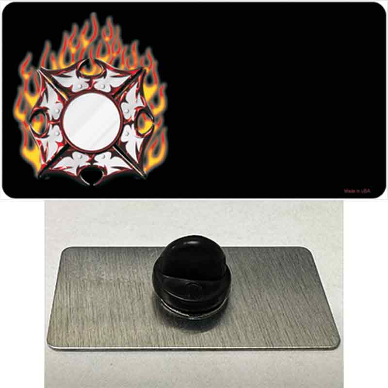 PIN-LP-2321 1.5 x 0.75 in. Fire Cross Offset Flat Novelty Rectangle Metal Hat Pin