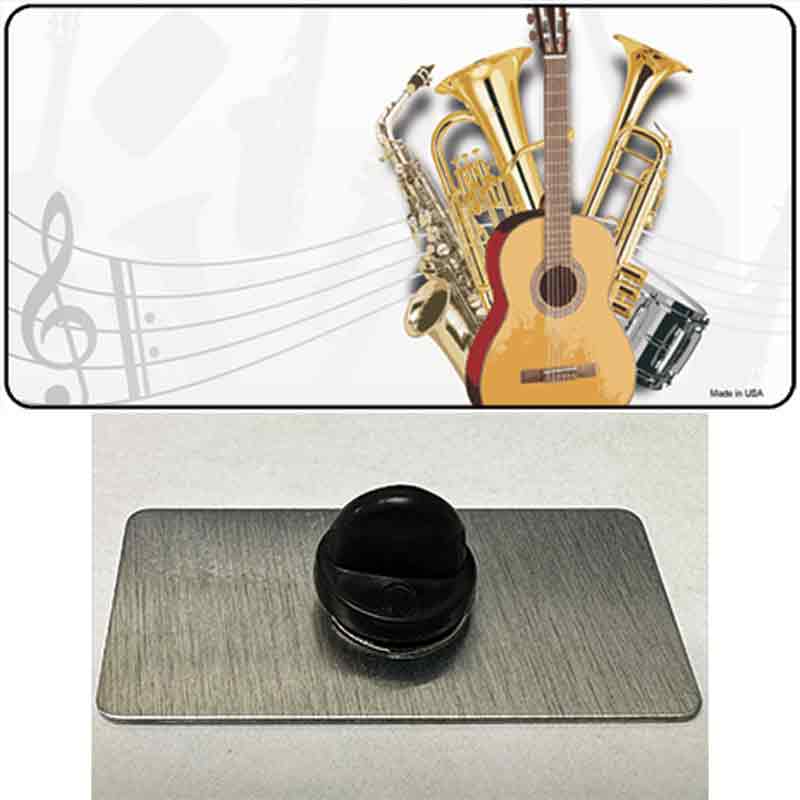 PIN-LP-2331 1.5 x 0.75 in. Musical Instruments Offset Novelty Rectangle Metal Hat Pin