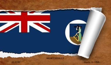 M-9240 Montserrat Flag Scroll Novelty Metal Magnet