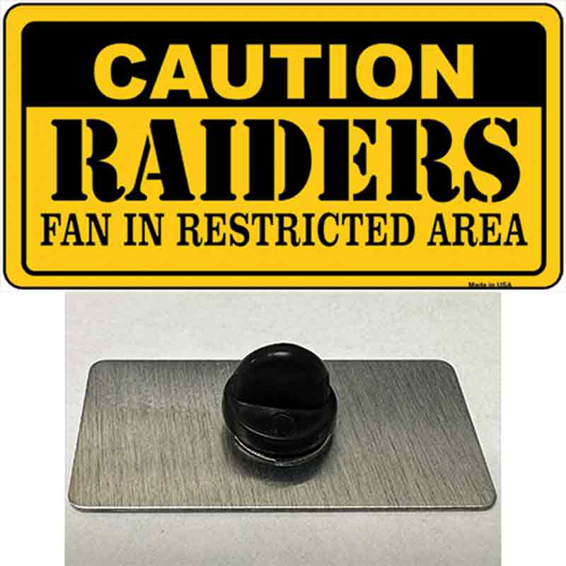 PIN-LP-2521 1.5 x 0.75 in. Caution Raiders Novelty Rectangle Metal Hat Pin