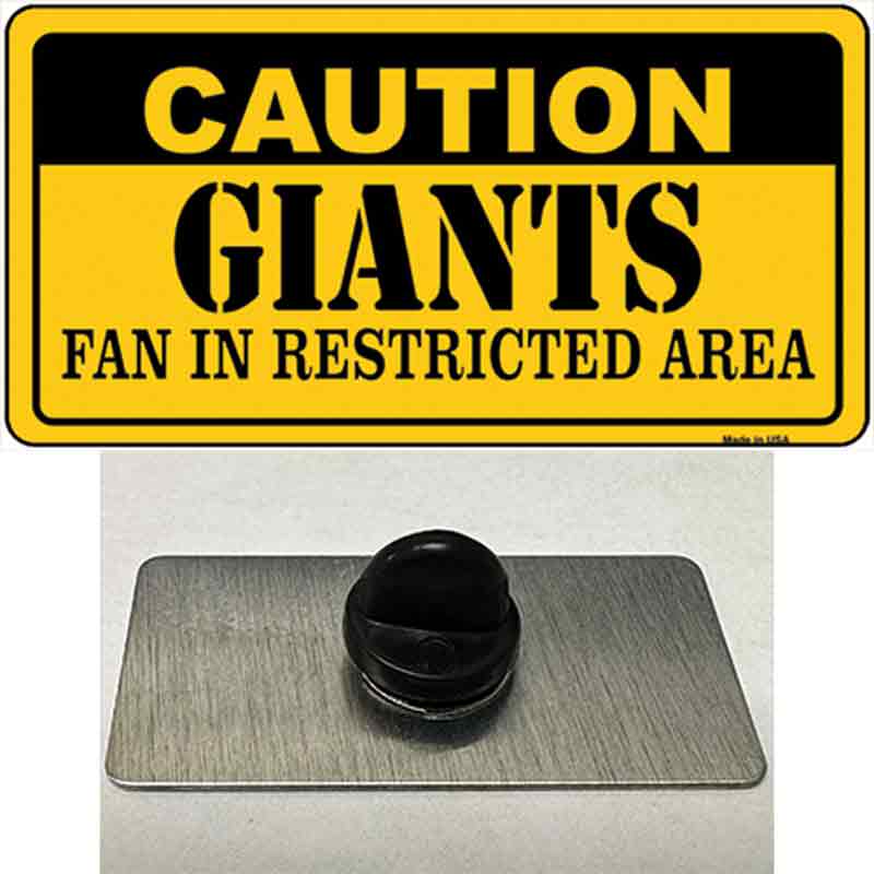 PIN-LP-2532 1.5 x 0.75 in. Caution Giants Novelty Rectangle Metal Hat Pin