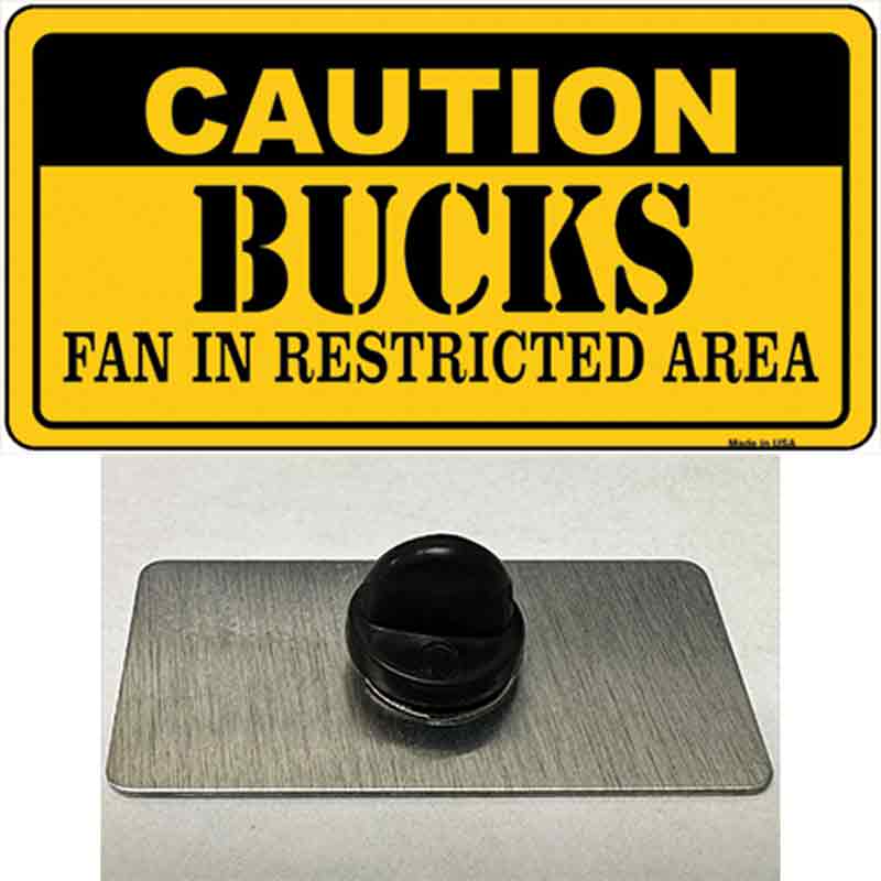 PIN-LP-2608 1.5 x 0.75 in. Caution Bucks Fan Novelty Rectangle Metal Hat Pin