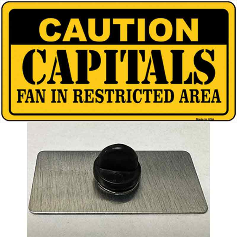 PIN-LP-2667 1.5 x 0.75 in. Caution Capitals Novelty Rectangle Metal Hat Pin