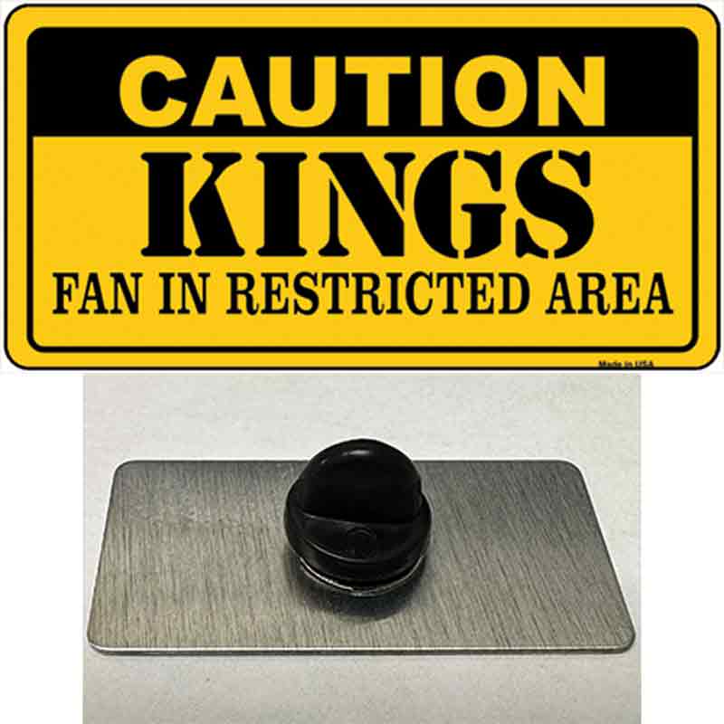 PIN-LP-2677 1.5 x 0.75 in. Caution Kings Novelty Rectangle Metal Hat Pin