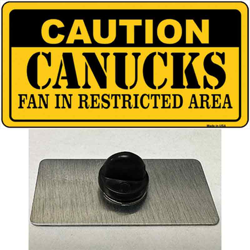PIN-LP-2683 1.5 x 0.75 in. Caution Canucks Novelty Rectangle Metal Hat Pin