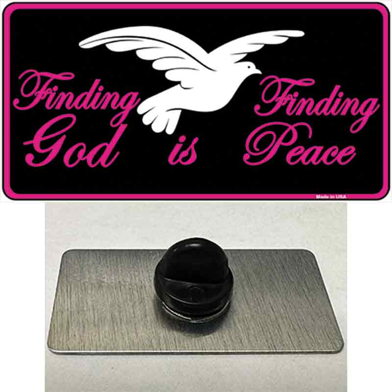 PIN-LP-2891 1.5 x 0.75 in. Finding God Finding Peace Black Novelty Rectangle Metal Hat Pin