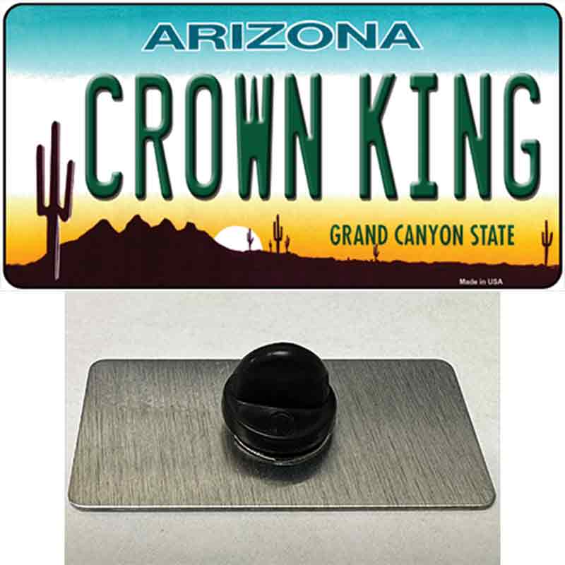 PIN-LP-2892 1.5 x 0.75 in. Crown King Novelty Rectangle Metal Hat Pin