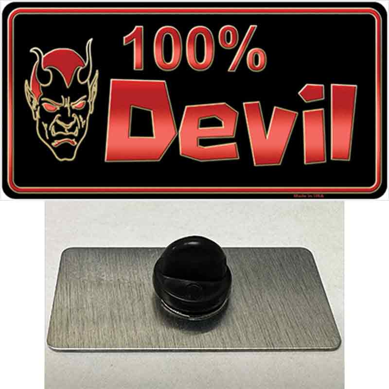 PIN-LP-365 1.5 x 0.75 in. 100 Percent Devil Novelty Rectangle Metal Hat Pin