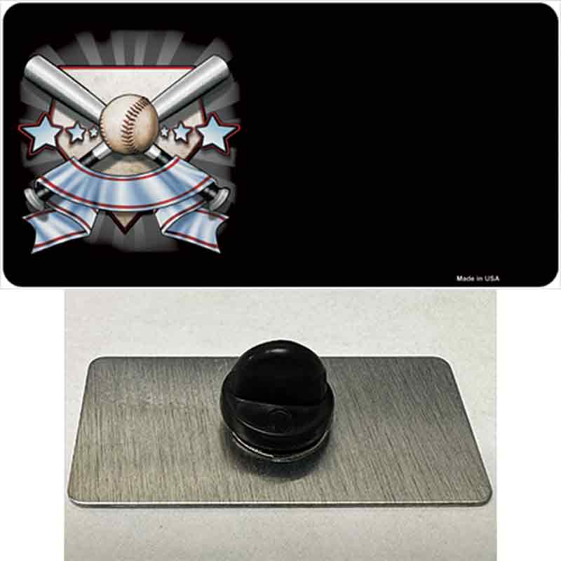 PIN-LP-3789 1.5 x 0.75 in. Baseball Banner Offset Novelty Rectangle Metal Hat Pin