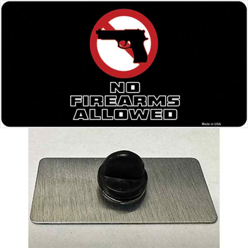 PIN-LP-3859 1.5 x 0.75 in. No Firearms Allowed Novelty Rectangle Metal Hat Pin