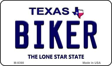 M-9398 Biker Texas Background Novelty Metal Magnet