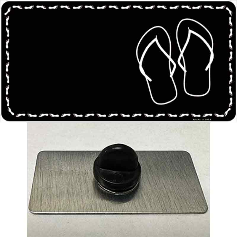 PIN-LP-4230 1.5 x 0.75 in. Flip Flops Offset Novelty Rectangle Metal Hat Pin