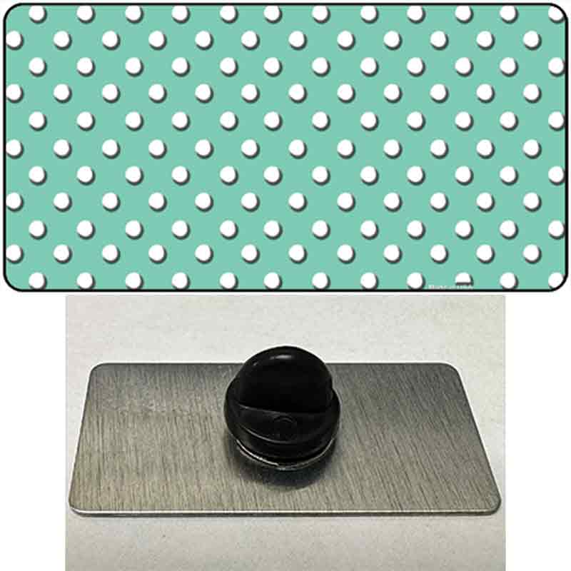 PIN-LP-4379 1.5 x 0.75 in. Mint Polka Dot Novelty Rectangle Metal Hat Pin